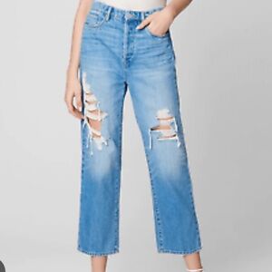 NWT Blank NYC The Baxter Rib Cage Straight Leg Distressed Jean